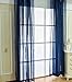 H.VERSAILTEX 2-Piece Solid Navy Blue Sheer Window Curtains/Drapes/Panels/Treatment Size 52