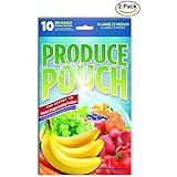 Produce Pouch Fruit and Vegetable Saver Bags - 2 pack - (20 Bags Total)