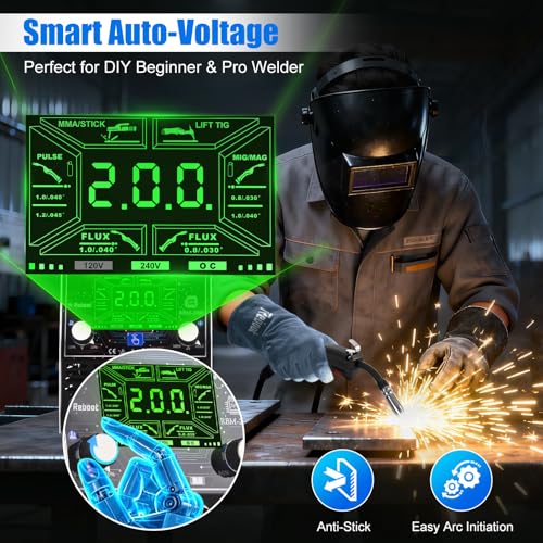 Reboot MIG Welder 5 in 1 200A Synergistic - MIG MAG with/without Gas, Lift TIG, MMA, Points - Aluminium Welding - 240V Portable for DIY Workshop - RBM2000G