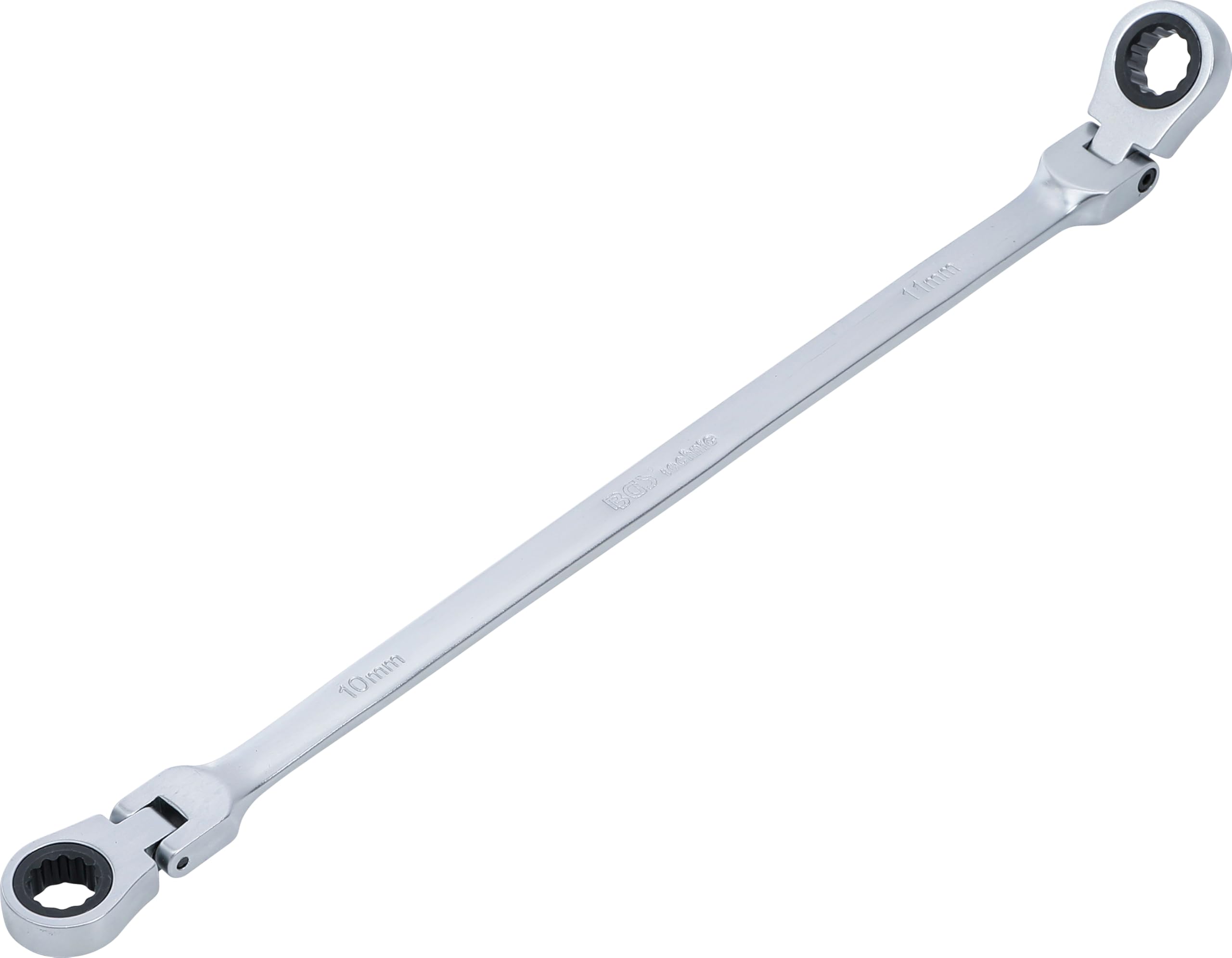 BGS 1541-10X11 | Double Swivel Head Ratchet Wrench | 10 x 11 mm