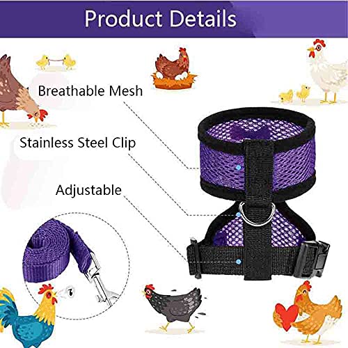 Verstellbares Hühner-Geschirr mit Leine, elastisch, bequem, atmungsaktiv, Haustiergeschirr für Ente, Gans, Henne Traning… – Bild 7