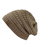 Unisex Trendy Warm Chunky Soft Stretch Cable Knit Slouchy Beanie Skully