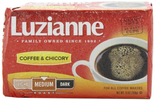 Luzianne Red Label Coffee & Chicory Medium Roast Coffee, 13-Ounce Packs (Pack of 4)