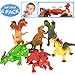 8 Inch Rubber Dinosaur Dragons Toys Set(6 Piece),Great Safety Materials TPR Super Stretchy,With Learning Study Card,ValeforToy Realistic Dinosaur Dragon Figure, For Boys Kids Bathtub Squishy Toys