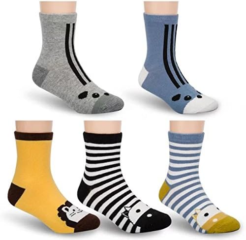 Tycipe Kids boys Fashion Cotton Crew Socks 5 pairs