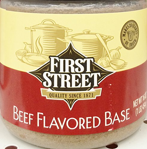 16oz First Street Beef Flavored Soup Base, Makes 20 Quarts of Broth (Pack of 1)