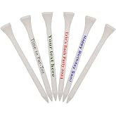 GBM Personalized 2 3/4" White Wooden Golf Tees 50 Count - Upload Your Own Text