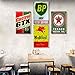 FlowerBeads Mobiloil Company Old Tin Signs Cheap Metal Posters Bar Pub Club Tavern Garage Wall Decor Retro Iron Plaque (4PCS 20X30cm)