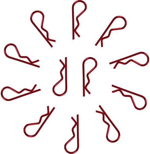 Red Body Clips Pins (12) for 1/8 Scale Traxxas ARRMA Team Associated Losi Redcat