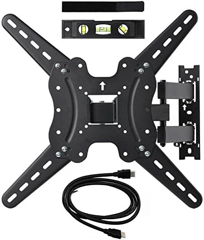 Tilt&Swivel TV Wall Mount Bracket Low Profile for Most 27-55 Inch LED, LCD, OLED, Plasma Flat Screen TVs with VESA up to 400x400mm
