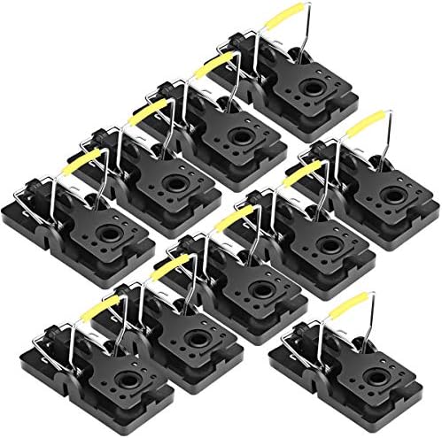 Kossomar Mouse Trap, 10 Pack Sensitive Reusable Mice Trap Better and Safer Humane Instant Kill Rodent Snap Traps than Glue & Poison Metal Clip Rat Trap for Indoor and Outdoor Use