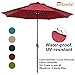 Abba Patio Sunbrella Patio Umbrella 9 Feet Outdoor Market Table Umbrella with Auto Tilt and Crank, Canvas Jockey Red