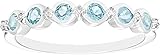 .925 Sterling Silver, Genuine Aquamarine & Diamond