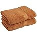 Superior Egyptian Cotton Pile Bath Towel Set of 2, Ultra Soft Luxury Towels, Thick Plush Essentials, Absorbent Heavyweight, Guest Bath, Hotel, Spa, Home Bathroom, Shower Basics, Rust
