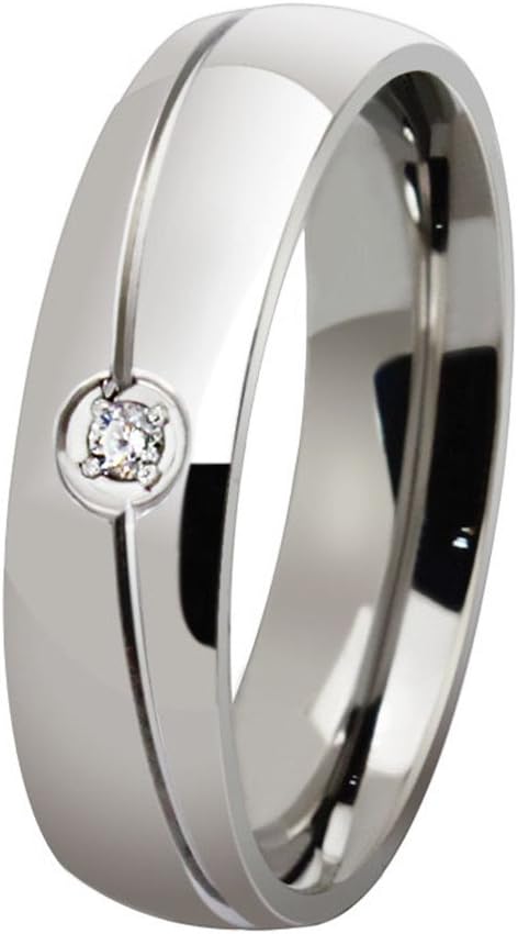 Simple Style Twill Diamond Wedding Band for Couples