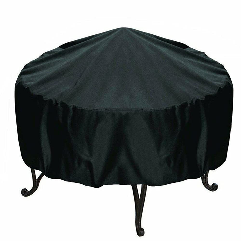 CENPEK Round 34 inch Fire Pit Cover,Fire Pit Cover Waterproof Round Firepit Cover Outdoor Round Fire Pit Cover Waterproof Dustproof for Fire Pit-Black