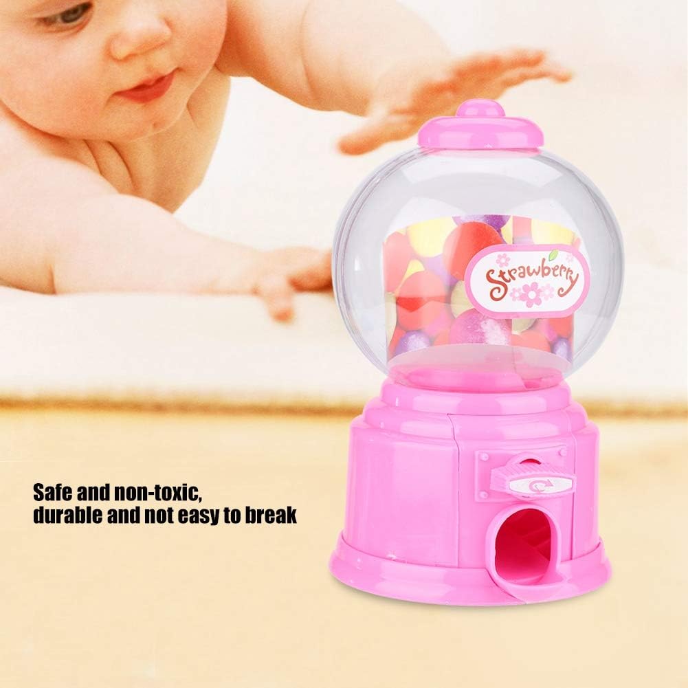 Portable Children Candy Machine Plastic Mini Gumballs Dispenser Kids Kindergarten Gift(Pink) - Image 5