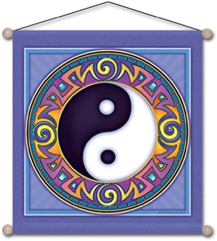 Mandala Arts 15" X 15" Yin Yang Mandala Meditation Banner (MB02)