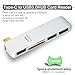 USB C Hub USB C Adapter, With 2 SD + Micro SD Card Reader 3 USB 3.0 Ports for MacBook Pro 2015/2016 Google Chromebook 2016 and more USB-C Devices Yafeite 5 in 1 - Silver