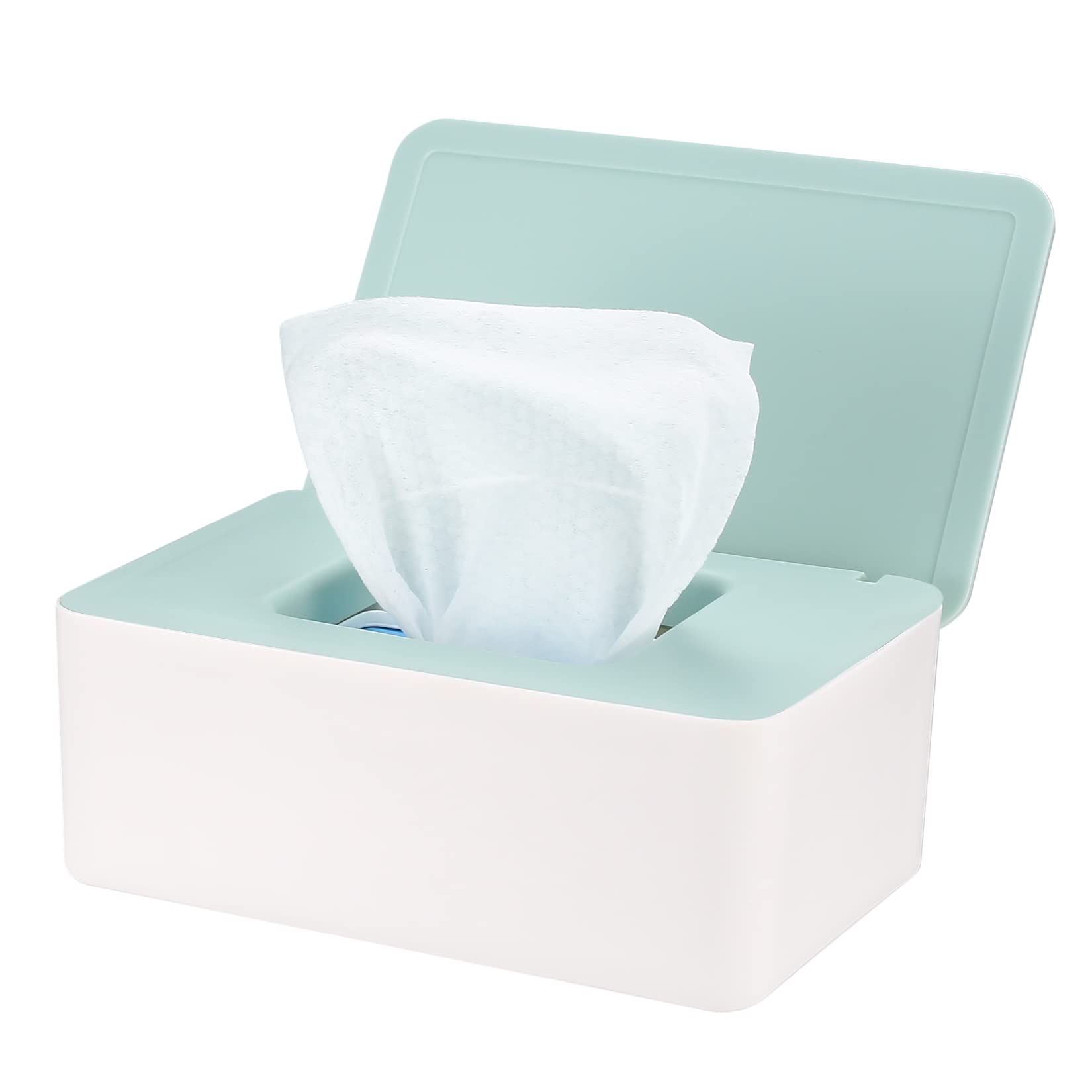 Wet Wipes Storage Box, Wet Wipes Box, Wipes Dispenser Holder Case Boxes, Toilet Tissue Paper Napkin Container Box with Lid for Home Office Desk - Green (Green)