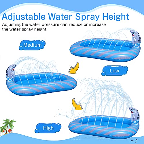 VOLADOR Inflatable Sprinkler Pool, Wading Swimming Pool, Outdoor Water Splash Toy for Kids Toddlers Kiddie Pets Family