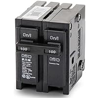 Eaton Br2100 Double Pole Interchangeable Circuit Breaker, 120/240V, 100-Amp, Black