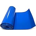 MatchWhiz Flat Width 7.9in(200mm) PVC Heat Shrink Wrap Tube for 18650 21700 Lithium Battery DIY Battery Packs Blue Length 9.9ft (3m)
