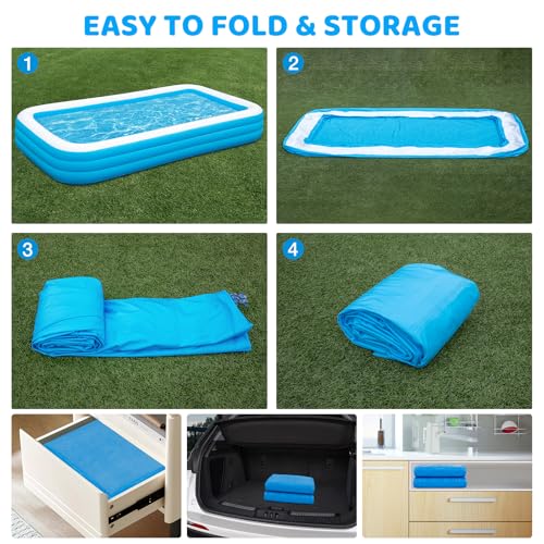 Extra Large Inflatable Pool for Adults, 180"x76"x22" Oversized Thickened Swimming Pool with Air Pump, Full Size Family Big Blow Up Pools for Backyard Garden Lawn Indoor Outdoor Summer Water Party