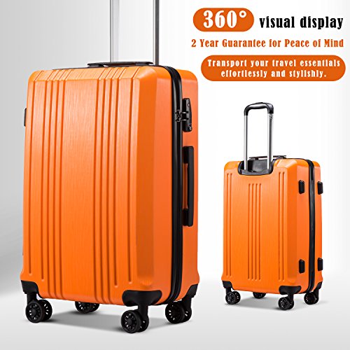 Coolife Luggage Suitcase PC+ABS with TSA Lock Spinner Carry on