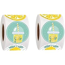 Lot De 1 000 Rouleaux D'autocollants Citron De 2,5 Cm, 8