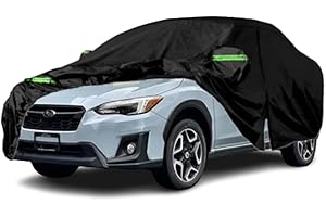 Qnmittry Waterproof Car Covers Compatible with 2013-2024 Subaru Crosstrek/XV, All Weather Custom-fit Car Cover with Zipper Door for Rain Snowproof UV Windproof Protection