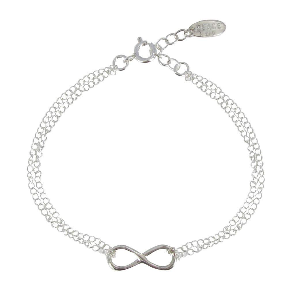 LES POULETTES BIJOUX - Silver Bracelet Infinity Double Chains