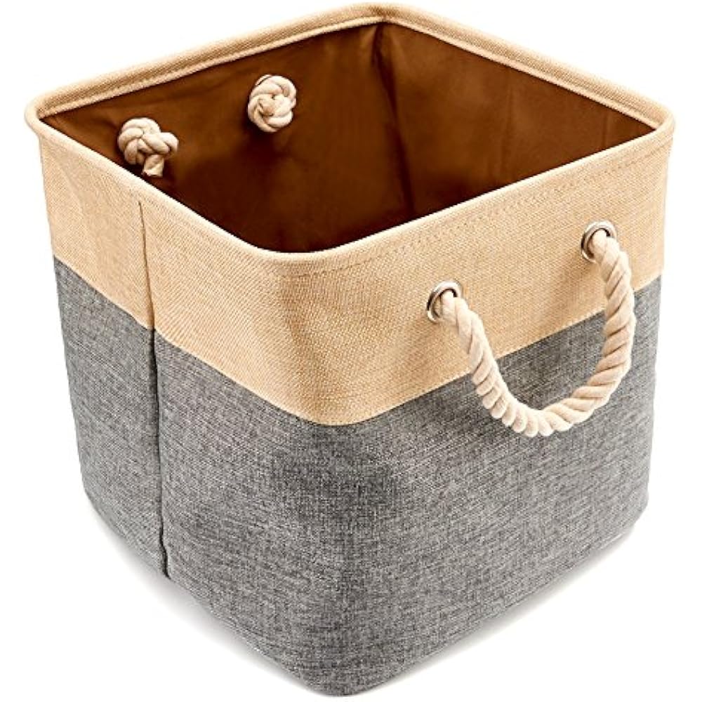 3Pack Collapsible Storage Bins Basket Foldable Canvas Fabric Tweed Cubes Set X eBay