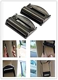 Dwindish Black 2 Pcs Smart Seatbelt Adjuster Clip Buckle Shoulder Relax Neck Comfort Supports