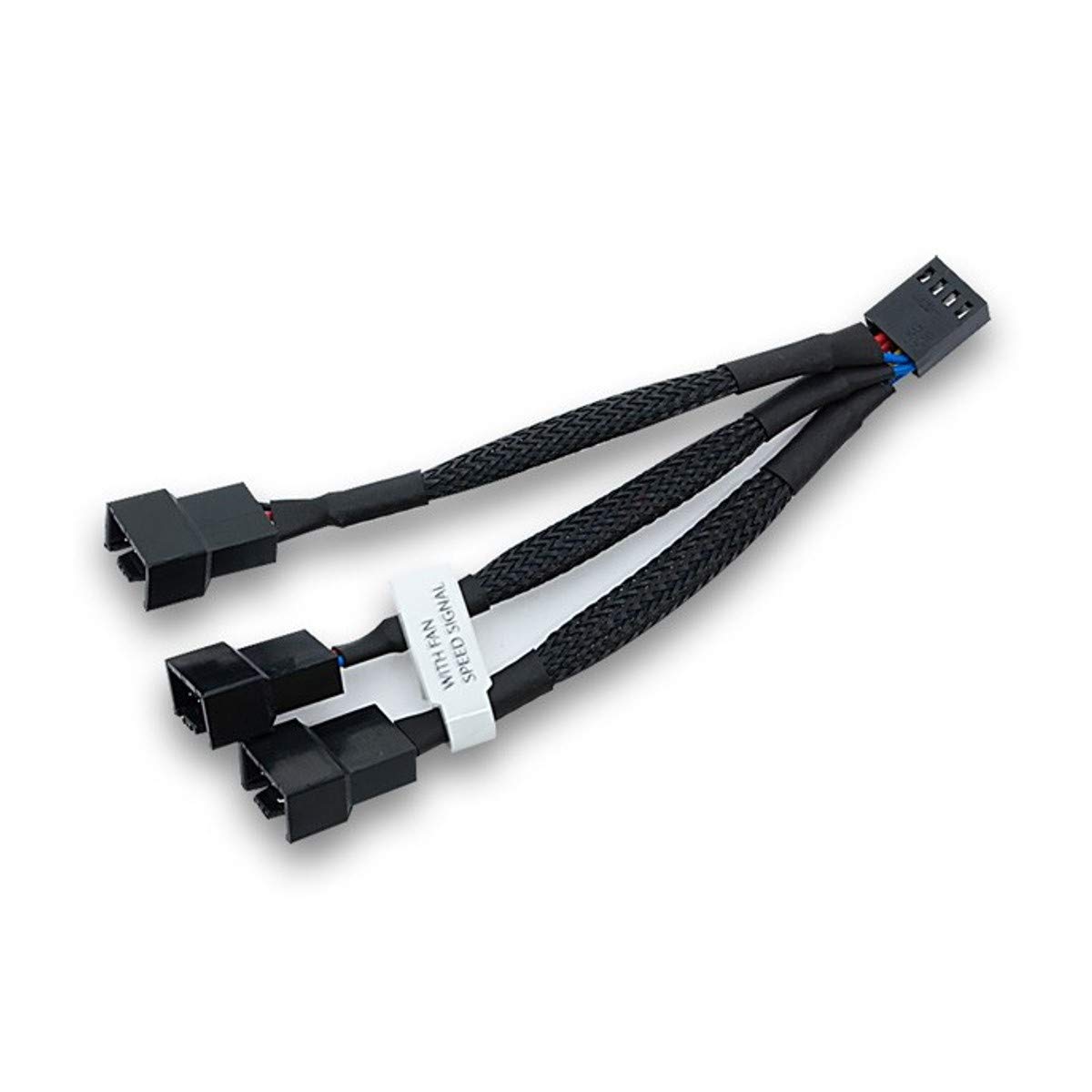 EK Water Blocks EK-Cable Y-Splitter 3-Fan PWM Cable with Sleeve 10cm, Black