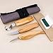 SIMILKY Wood carving tools knives for carving spoons bowls kuksa and cups -Tools Roll Leather Strop and Polishing Compound Hook Sloyd Detail Knife-Right-Handed primary