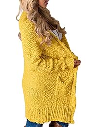 Dokotoo Womens Soft Oversized Open Front Popcorn Sweater Cardigans Outerwear with Pockets