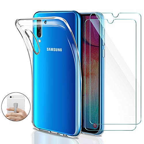 Younme Cover per Samsung Galaxy A50/A30s Custodia, Trasparente Sottile Silicone Gel TPU Case + Pellicola Protettiva in…