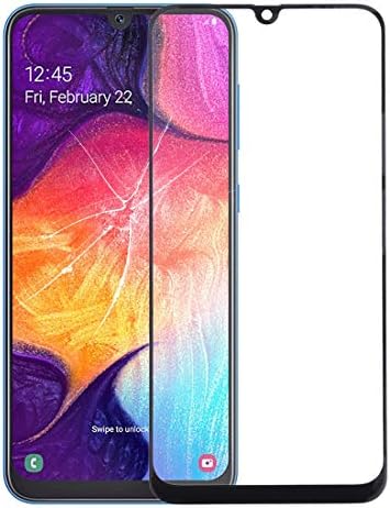 KANEED Replacement Parts, Front Screen Outer Glass Lens for Galaxy A50 / A30 / M30 / A4S(Black) (Color : Black)