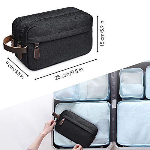 WANDF Toiletry Bag for Men Small Nylon Dopp Kit Lightweight Travel Shaving Bag for Kids and Women (Black) 4 WANDF Toiletry Bag for Men Small Nylon Dopp Kit Lightweight Travel Shaving Bag for Kids and Women (Black)
