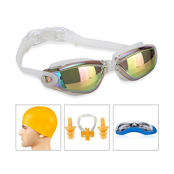 GAOGE-Swim-Goggles-Swimming-Goggles-Swim-Cap-Case-Nose-Clip-Ear-PlugsSwim-Goggles-Mirror-Coated-Lenses-Anti-Fog-Shatterproof-UV-Protection-for-Adult-Men-Women-Youth-Kids-Child-White GAOGE-Swim-Goggles-Swimming-Goggles-Swim-Cap-Case-Nose-Clip-Ear-PlugsSwim-Goggles-Mirror-Coated-Lenses-Anti-Fog-Shatterproof-UV-Protection-for-Adult-Men-Women-Youth-Kids-Child-White