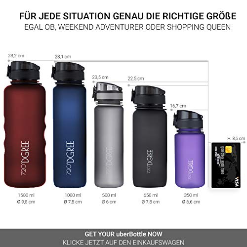 [- 720°DGREE Trinkflasche “uberBottle“ - 1,5L | Wasserflasche Auslaufsicher | Sport