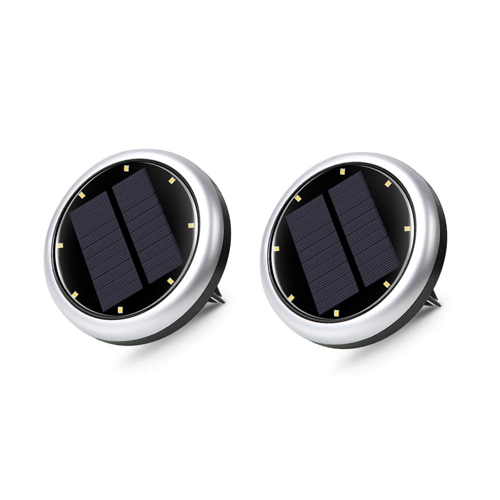 Innoo Tech Solar Lights, 2PCS Solar Floor Lights Outdoor Solar Ground Lights IP65 Waterproof Outdoor LED Solar Path Lights for Lawn Pathway Patio Garden