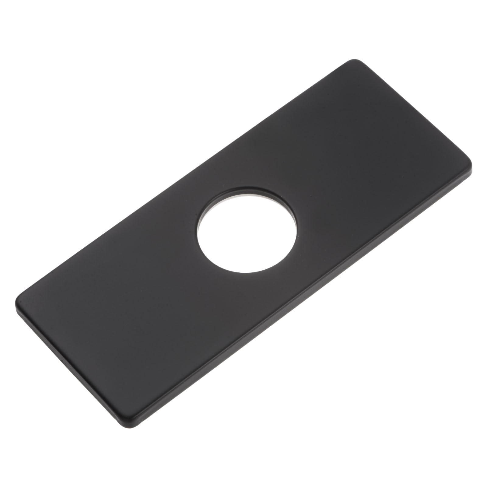 uxcell 6 Inch Hole Cover Deck Plate Escutcheon, Stainless Steel Sink Cover Plate for Bathroom or Kitchen Sink Faucet, Rectangle(Brushed Black)