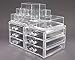 Clear Acrylic Cosmetics Makeup Jewelry Organizer 6 Drawers with 8 Compartments Top Section ( idea for Christmas, birthday gift)