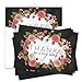 Canopy Street Chic Chalkboard Roses Thank You Note Card Pack / 36 Thanks Greeting Cards / 3 1/2
