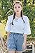 Plaid&Plain Women's High Waisted Denim Shorts Rolled Blue Jean Shorts Light Blue L
