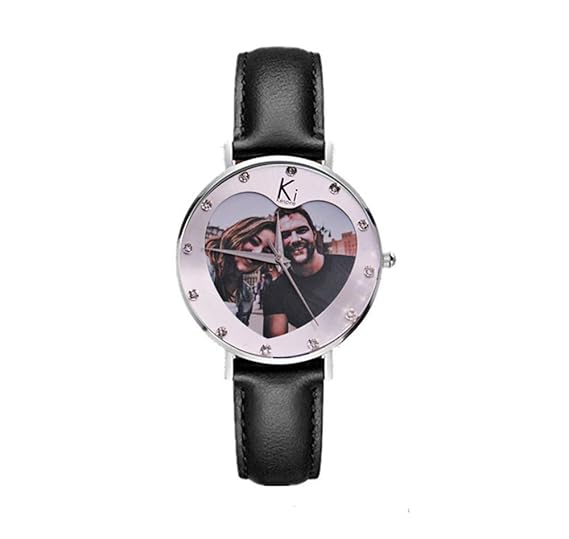 Personalisierte maßgeschneiderte Lederuhr mit Foto und Nachricht einzigartiges Geburtstagsgeschenk für Männer Frauen