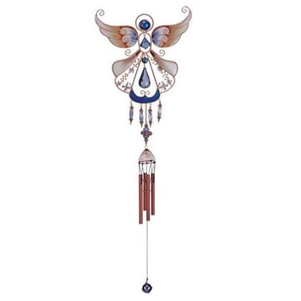 StealStreet SS-G-99927 Wind Chime Copper And Gem Angel Garden Decoration Hanging Porch Decor