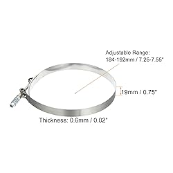 PATIKIL T-Bolt Hose Clamps with Spring, 2 Pack 304